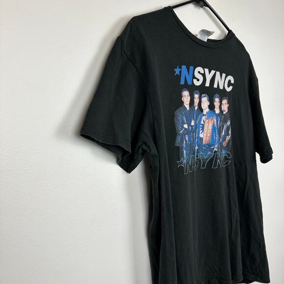 Delta Soft Unisex Adult Nsync 90s Boy Band Print Crewneck Black T-Shirt Large - Picture 3 of 10